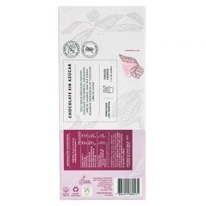 Chocolate sin azúcar orgánico 62% cacao - Posterior