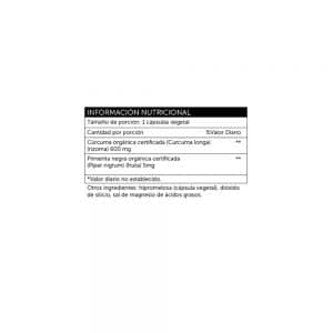 Curcuma con pimienta negra Contenido