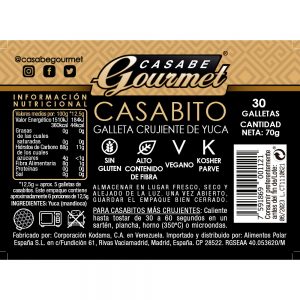 Galleta de Yuca - Casabito Gourmet 70gr (30 Galletas) - Contenido