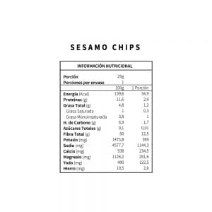 Cochayuyo Seaweed Chips Sésamo Contenido