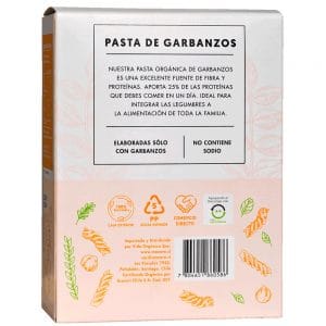 Pasta de Garbanzo en Espirales 250gr - Posterior