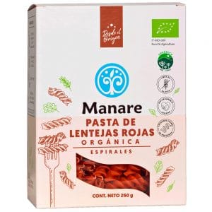 Pasta de Lentejas Rojas en Espirales 250g - Frontal