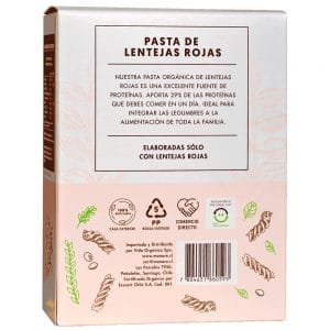 Pasta de Lentejas Rojas en Espirales 250g - Posterior
