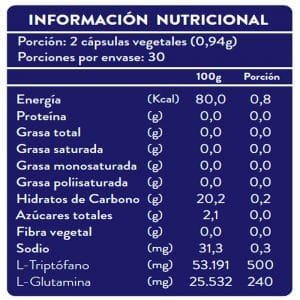 L-Triptofano con Glutamina Frontal