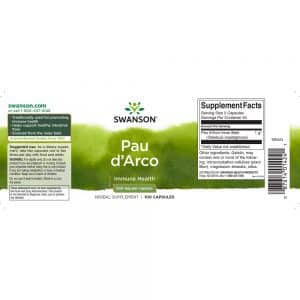 Pau d'Arco 500mg Contenido