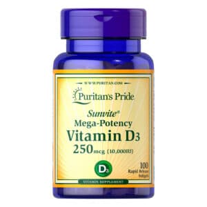 Vitamina D3 10.000 UI 100 capsulas blandas Frontal