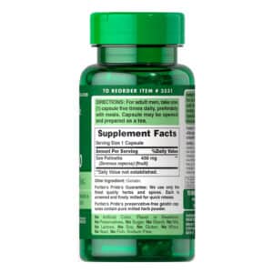 Saw Palmetto 450mg 100 capsulas Contenido