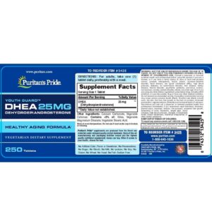 DHEA 25mg 100 tabletas Contenido