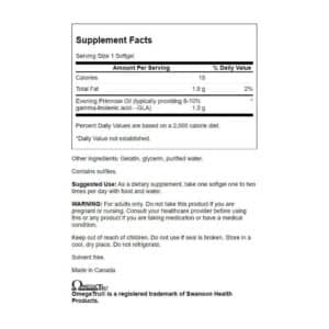Evening Primrose 1,3gr - Aceite de Onagra 100 Capsulas Blandas Contenido