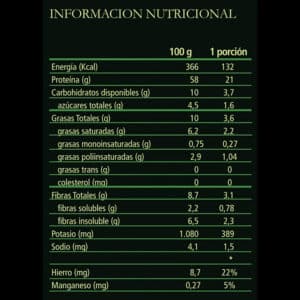 VeggiPro One 1320 gramos Información Nutricional