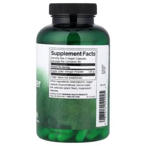Vinagre de Sidra de Manzana Alta Potencia 625mg Contenido
