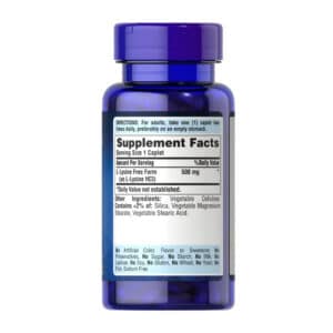 L-lisina 500mg Contenido