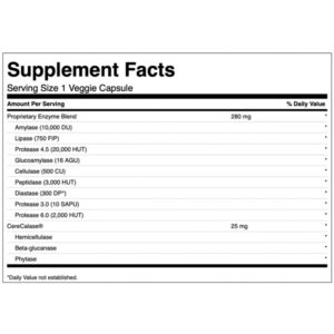 N Zimes con cerecalasa 90 capsulas vegetales Contenido